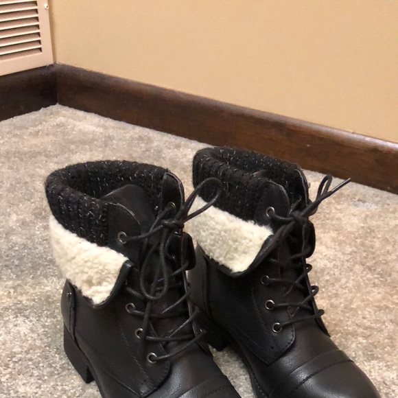 Knit Cuff Combat Ankle Boots | Poshmark
